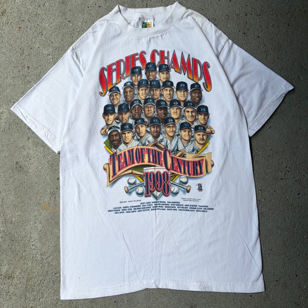 Vintage 1998 New York Yankees Series Champs Team of the Century T-Shirt Large